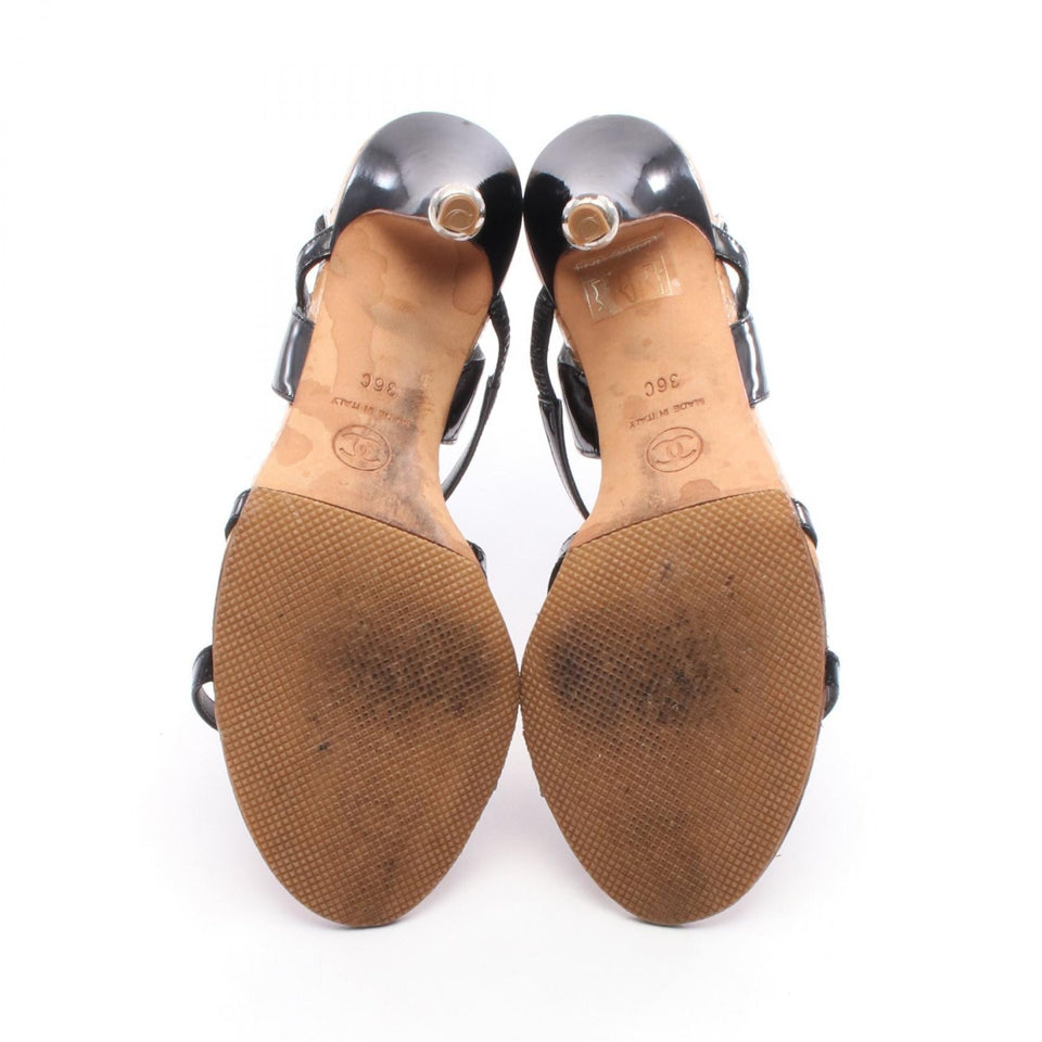 Chanel Coco Mark Patent Leather Sandals