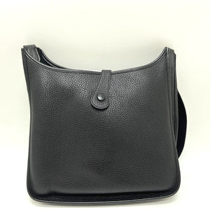 Hermes Shoulder Bag Taurillon Clemence black Evelyn 1GM