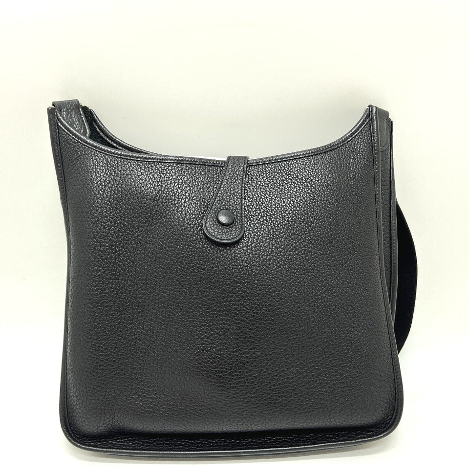 Hermes Shoulder Bag Taurillon Clemence black Evelyn 1GM