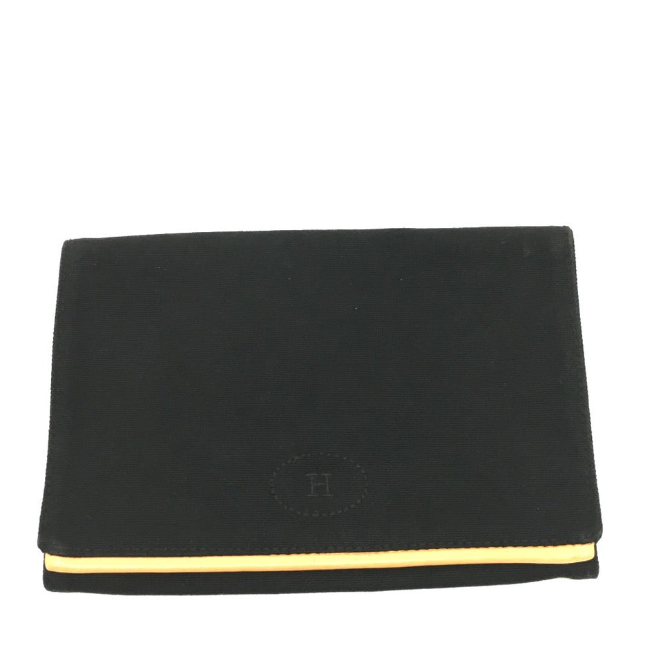 Hermes Pouch canvas black Bolide cotton travel pouch