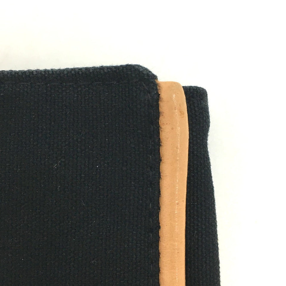 Hermes Pouch canvas black Bolide cotton travel pouch