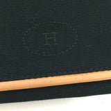 Hermes Pouch canvas black Bolide cotton travel pouch