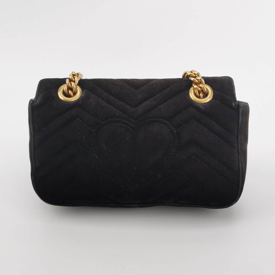 Gucci Marmont Mini Black Velvet Camera Bag