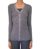 Prada Silver Metallic Ribbed Knit igan - S / M