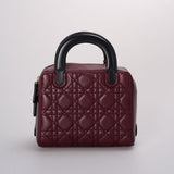 Christian Dior Lambskin Burgundy Cannage Lily Tote Bag