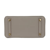 Hermes25cm Birkin Touch Gris Perle Togo/ Matte Alligator Gold Hardware
