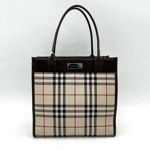Luxury Burberry Leather Trimmed PVC Handle Bag - Neutrals Handle Bags, Handbags bb5517bb
