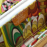 Hermes Bi-fold wallet Azap Silk in Compact Fantaisie Botanique Gold/Celeste/Chai Veau Epsom/Veau Barenia/Silk100% Silver HW Stamp