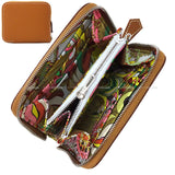 Hermes Bi-fold wallet Azap Silk in Compact Fantaisie Botanique Gold/Celeste/Chai Veau Epsom/Veau Barenia/Silk100% Silver HW Stamp