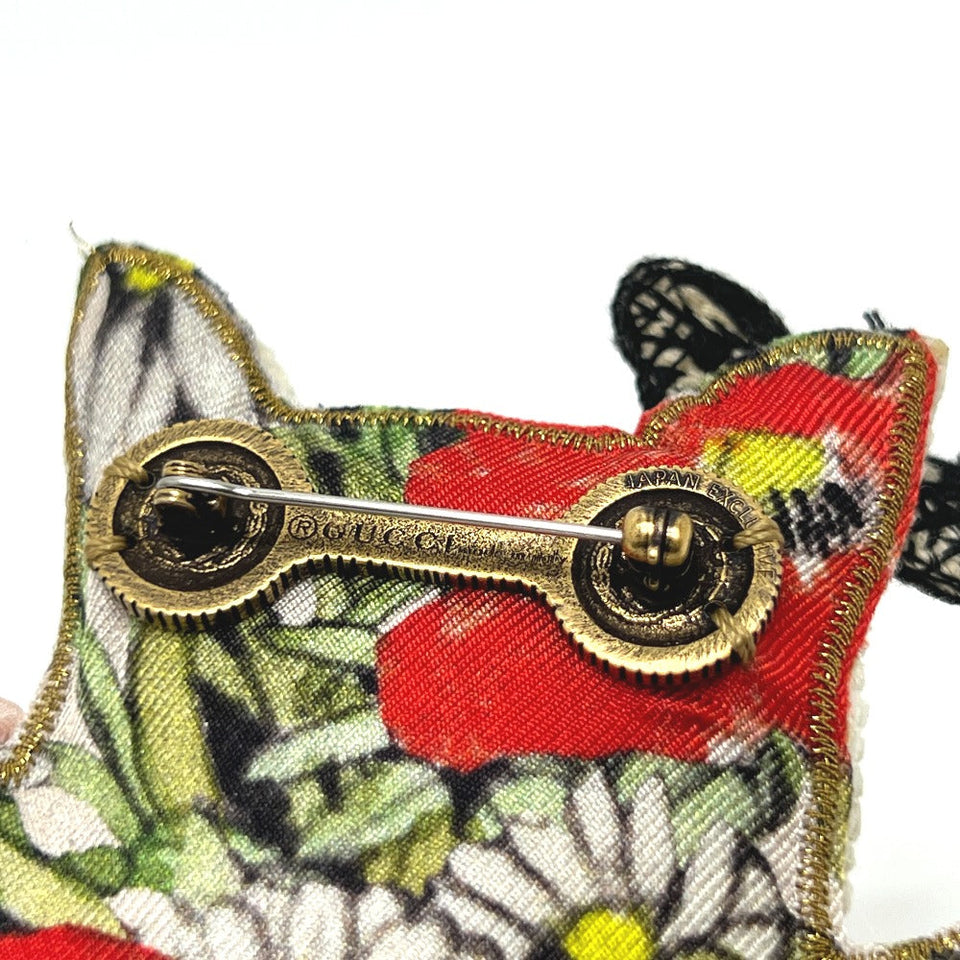 Gucci Brooch canvas multicolor Yuko Higuchi Cat