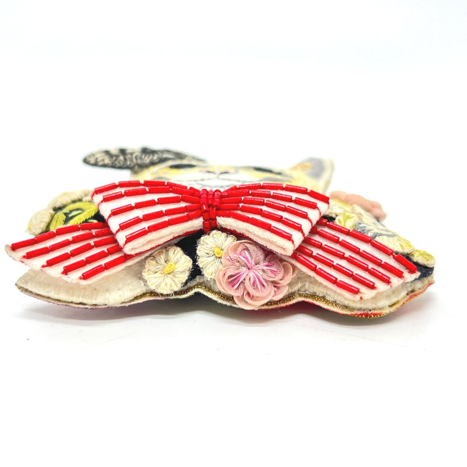 Gucci Brooch canvas multicolor Yuko Higuchi Cat