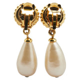 Chanel Clover Motif Teardrop Swing Earrings