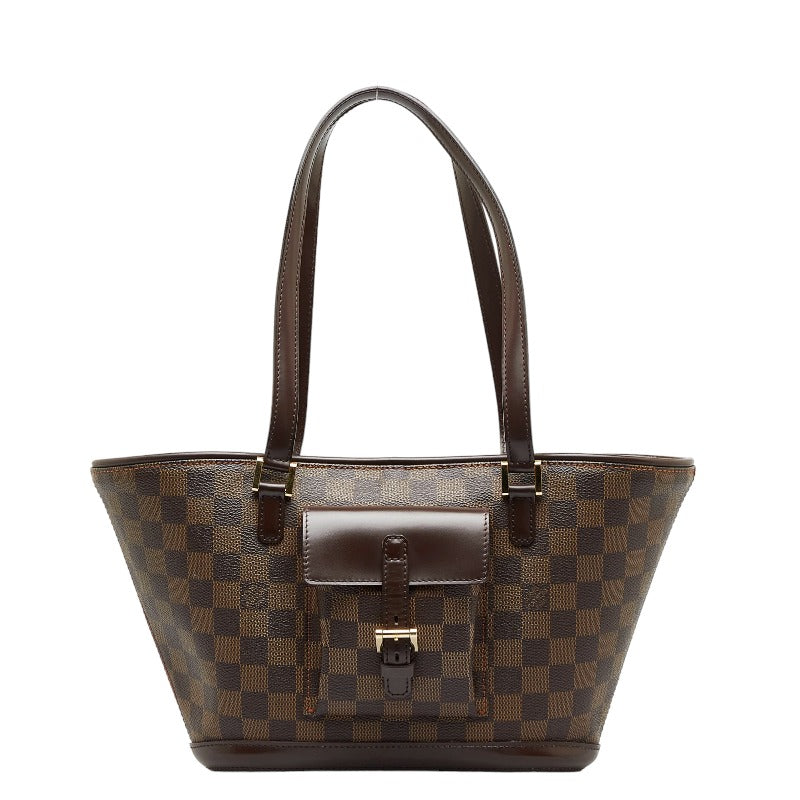 Louis Vuitton PM Handbag Brown PVC Leather Louis Vuitton