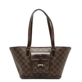 Louis Vuitton PM Handbag Brown PVC Leather Louis Vuitton