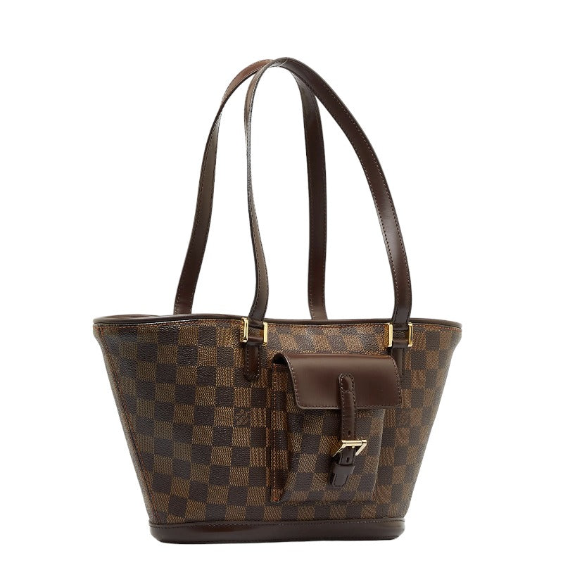 Louis Vuitton PM Handbag Brown PVC Leather Louis Vuitton