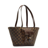 Louis Vuitton PM Handbag Brown PVC Leather Louis Vuitton