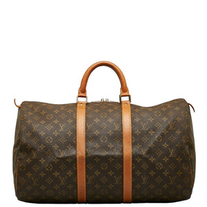 Louis Vuitton Monogram Keepall 50 Handbag Boston Bag Brown