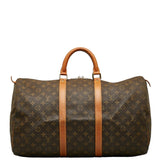 Louis Vuitton Monogram Keepall 50 Handbag Boston Bag Brown