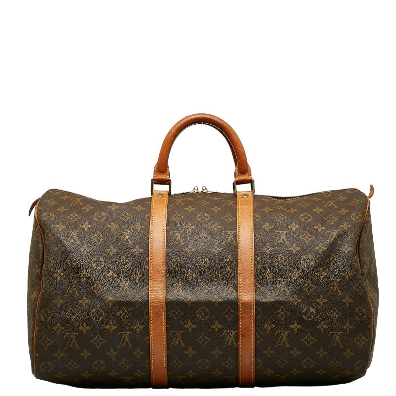 Louis Vuitton Monogram Keepall 50 Handbag Boston Bag Brown