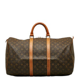 Louis Vuitton Monogram Keepall 50 Handbag Boston Bag Brown