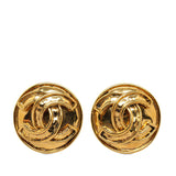 Chanel Gold-Plated Coco Mark Vintage Earrings 94P