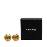 Chanel Gold Plated Coco Mark Vintage Earrings 94P