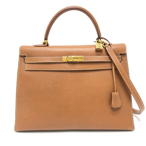 Hermes Handbag Courchevel Brown Kelly 35 Women