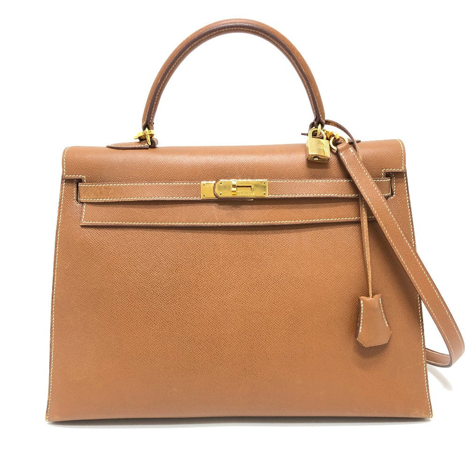 Hermes Handbag Courchevel Brown Kelly 35 Women