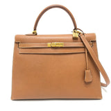 Hermes Handbag Courchevel Brown Kelly 35 Women