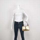 Gucci Jackie Vintage Mini Gold Lambskin Leather Brown Calfskin Leather