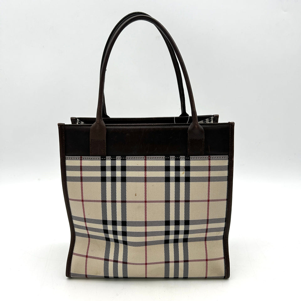 Luxury Burberry Leather Trimmed PVC Handle Bag - Neutrals Handle Bags, Handbags bb5517bb