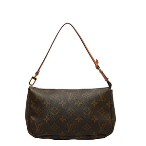 Louis Vuitton Monogram Shoulder Bag Leather Brown