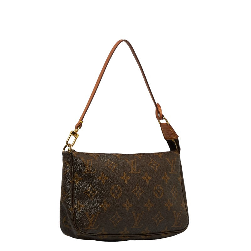 Louis Vuitton Monogram Shoulder Bag Leather Brown