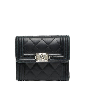 Chanel Boy Chanel Lambskin Trifold Wallet