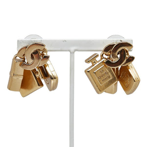 Chanel Coco Mark Perfume Lipstick Foundation Swing Cosmetic Motif Earrings