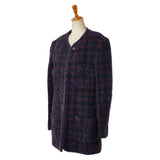 Chanel Coco Mark Check Silk Wool Nylon Jacket