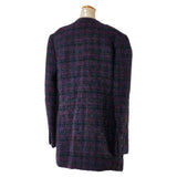 Chanel Coco Mark Check Silk Wool Nylon Jacket