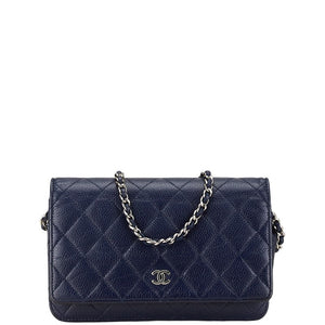 Chanel Coco Mark Matelasse Caviar Skin Wallet on Chain