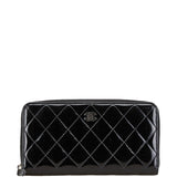 Chanel Coco Mark Matelassé Patent Leather Long Wallet
