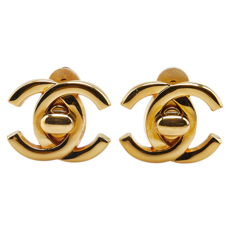 Chanel Coco Mark Turnlock Earrings