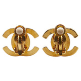 Chanel Coco Mark Turnlock Earrings