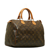 Louis Vuitton Monogram Speed 30 Handbag Brown PVC Leather Lady Louis Vuitton