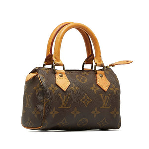 Louis Vuitton Monogram Mini Handbag Brown PVC Leather Louis Vuitton