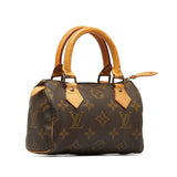 Louis Vuitton Monogram Mini Handbag Brown PVC Leather Louis Vuitton