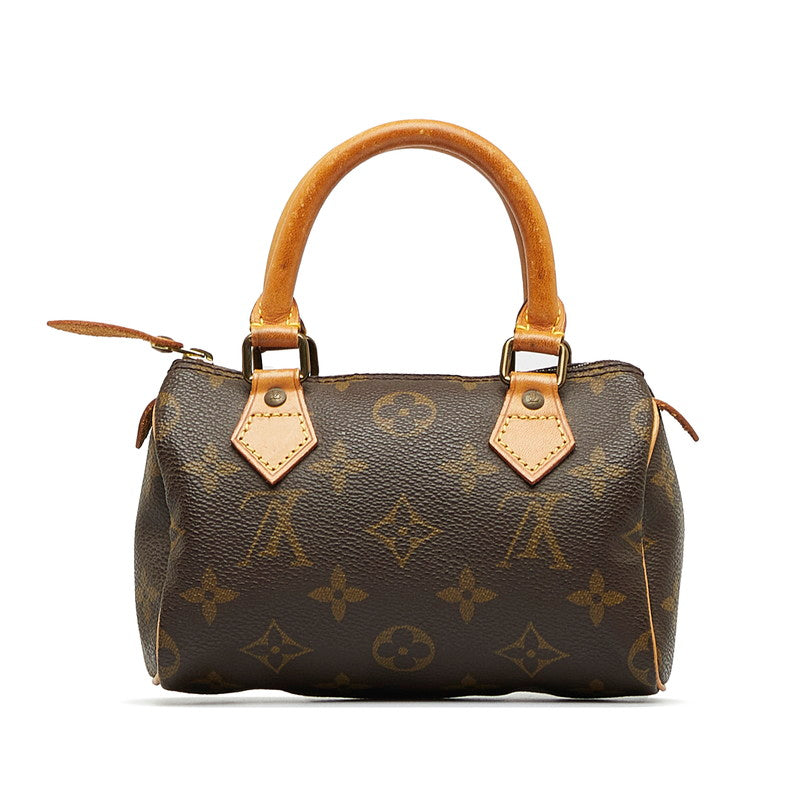 Louis Vuitton Monogram Mini Handbag Brown PVC Leather Louis Vuitton