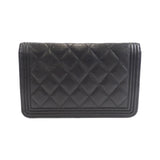 Chanel Boy Chanel Caviar Skin Chain Wallet
