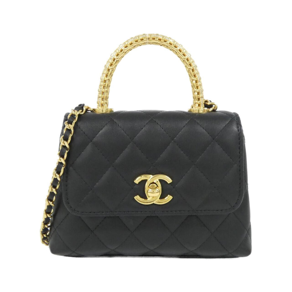 Chanel Coco Handle Chain Clutch Calf Chain Clutch