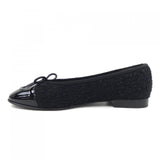 Chanel Ballerina Tweed Patented Calfskin Flats