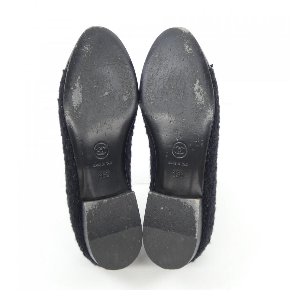 Chanel Ballerina Tweed Patented Calfskin Flats