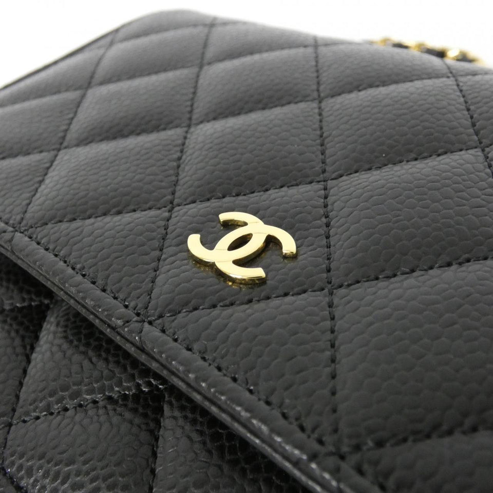 Chanel Timeless Classic Caviar Skin Chain Wallet